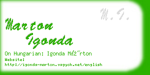 marton igonda business card